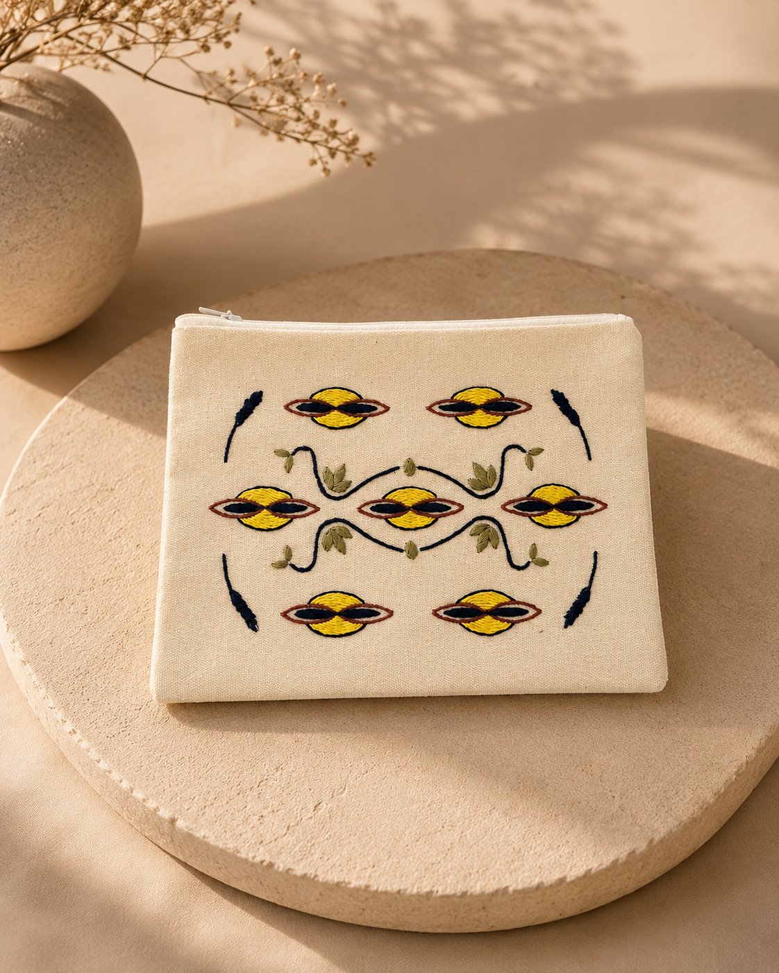 Nile Genesis Embroidered Pouch