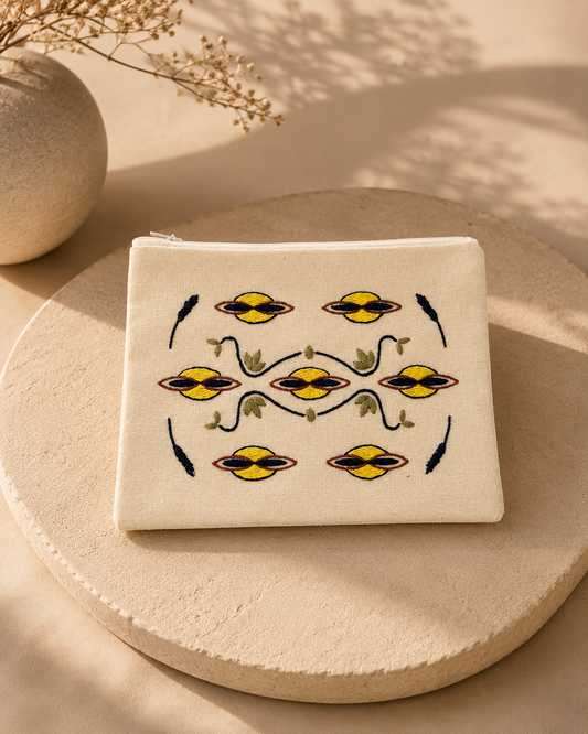 Nile Genesis Embroidered Pouch