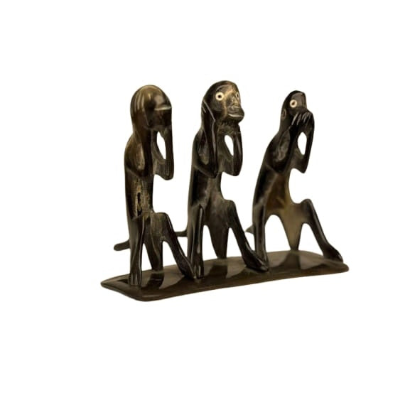Three Monkeys Buffalo Horn